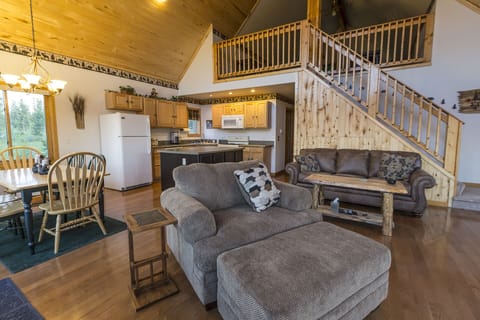 Large, open, great room with plenty of seating.