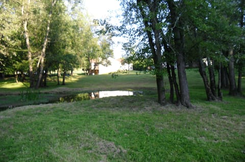 Side View from Distance with Lake in Foreground