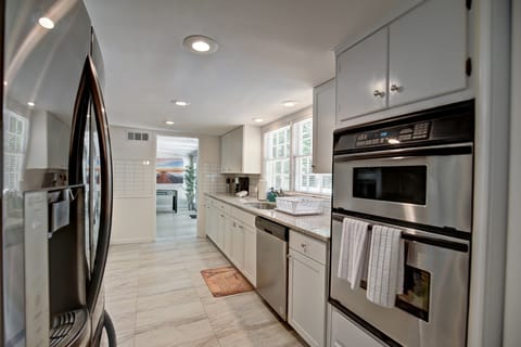 Kitchen with new island and new appliances