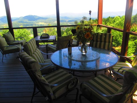 Dine out on deck overlooking the beautiful Hiawassee valley!