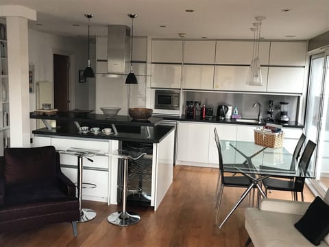 Open plan kitchen, living and dining area