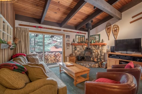 Living Area with Wood Stove (firewood provided) 