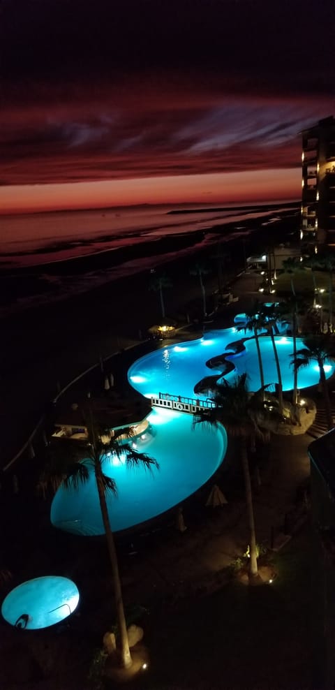Amazing nighttime pool photo from balcony 