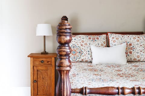 The Tan Room features a full size bed and connects to our library