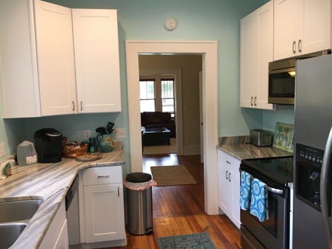 Kitchen with stainless steel appliances 