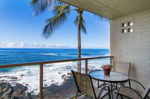 Kuhio Shores 315 is as close to the ocean as you can get in Poipu