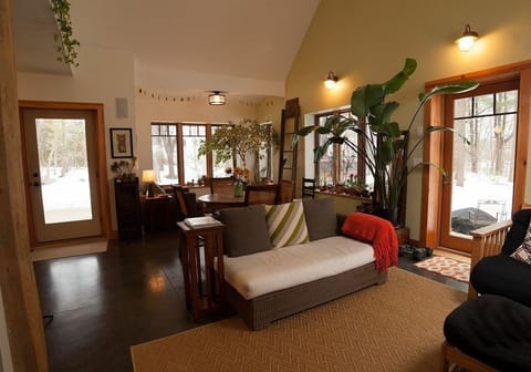 Open floor plan, living room and dining room.