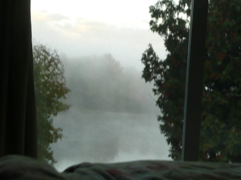 Lay in bed with your coffee and watch the early morning mist burn away