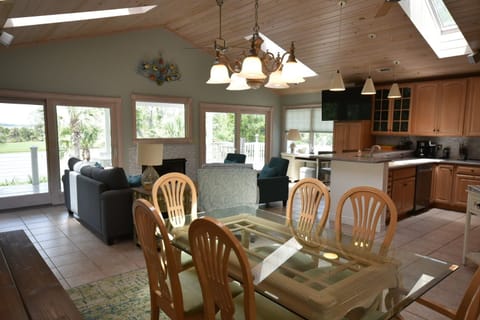 Dining area section of the large living area.