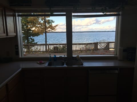 View of the lake from the Kitchen window
