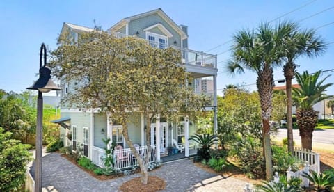 Just steps away from the sandy beach.  Nearest beach access is across the street