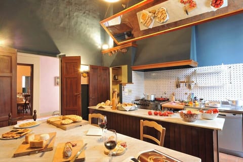 Cooking class setup, with mirror