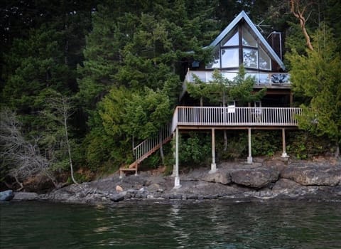 Puget Sound water at the foot of the house.