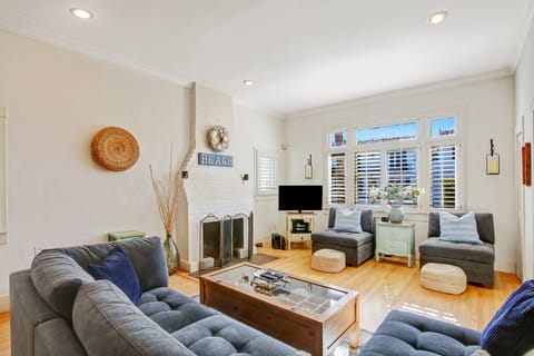 Gorgeous living room with high ceilings!