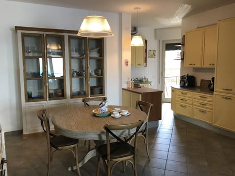 Dining area connects to open plan kitchen