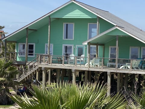 Beachfront home on 1 acre.  Lush vegetation surrounds property. 