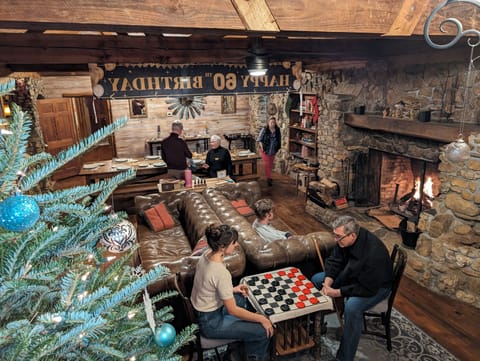 Great place to gather for a warm fire and a birthday celebration.