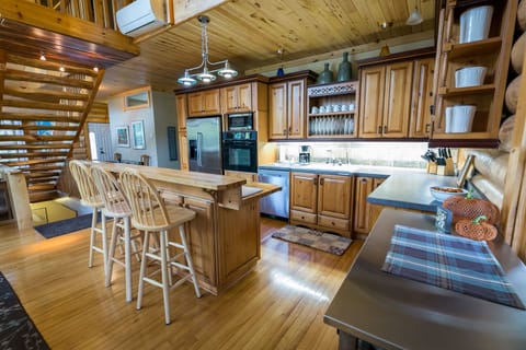 The log cabin feel makes you seem miles away and ready to relax.