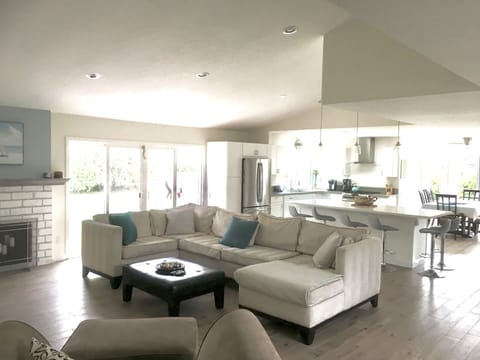 Family sized sofa to relax and talk about Legoland or enjoy 65 inch Smart TV