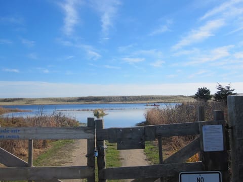 Chilmark Pond is a 10 minute walk from the house. The beach is across the pond.