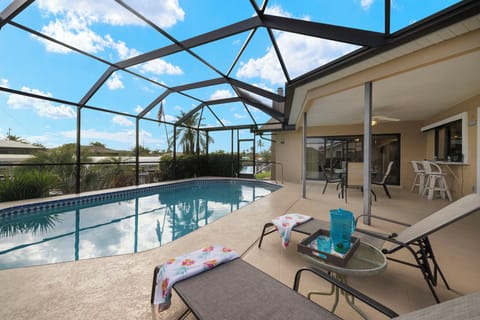 Villa Delieta has plenty of room around the saltwater solar & electric-heated pool