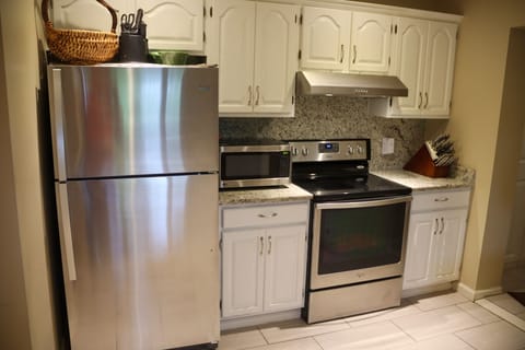 Meals are no problem in the updated, well-supplied kitchen. Room for cooks!