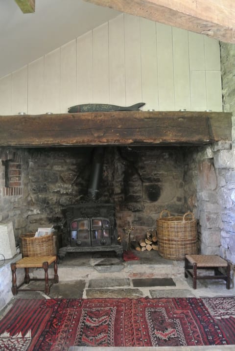 The large inglenook fireplace with Esse Dragon wood burning stove.