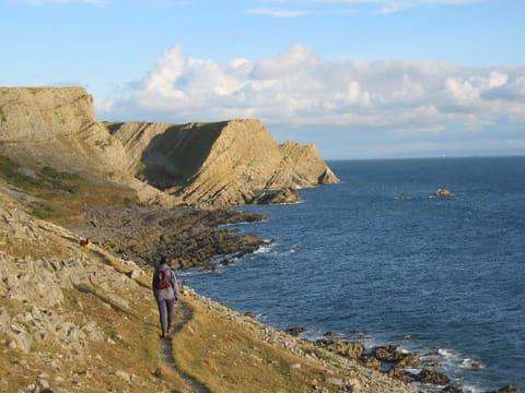 Walking a coast path east away from Ramsgrove.