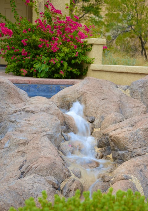 Cascading Water from the Jacuzzi to the Pool below.