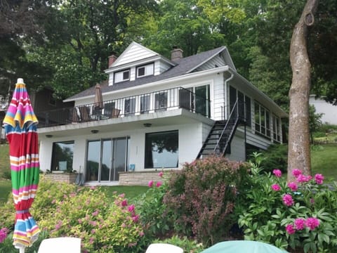 View from lakeside looking up at the house.