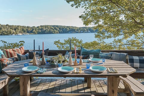 Deck off the living room with views of Copake Lake