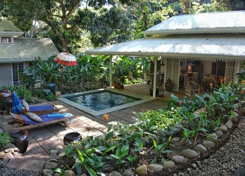 The property has a splash pool right outside of the main house. 