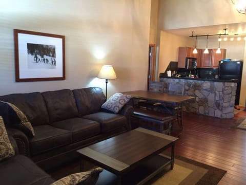 New furniture,hardwood, lighting and rock