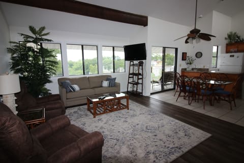 Family room and dining area.