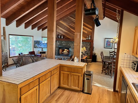 Back inside. Great sightlines from corner of kitchen into the Great Room.