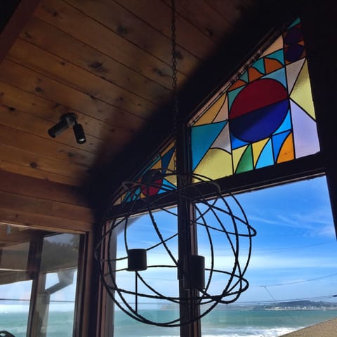 Corner view from the upstairs living room area.