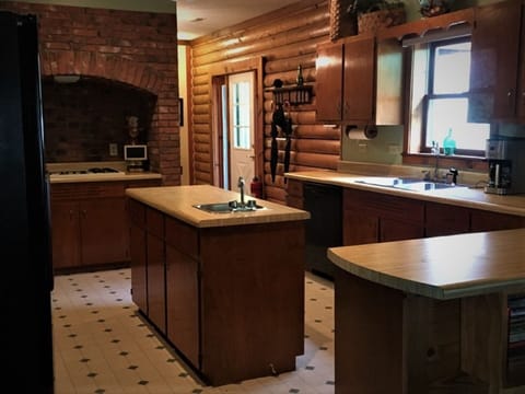 island, counter, gas stove top