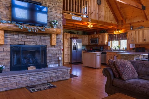 Our seasonal gas fireplace is the center of the great room!