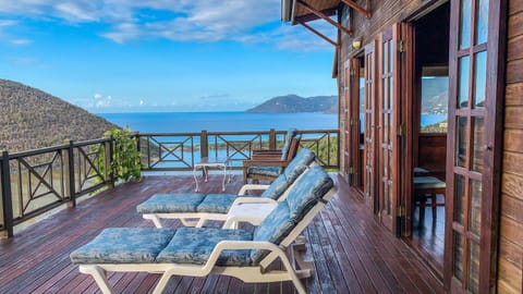 Relax on the upper deck with a view of Long Bay and Jost van Dyke