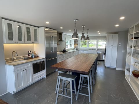 Main kitchen on 1st floor, looking west.