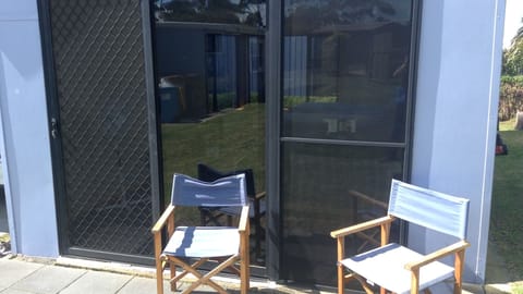 outside the bungalow  