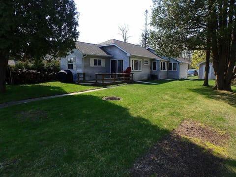 back yard with fire pit
