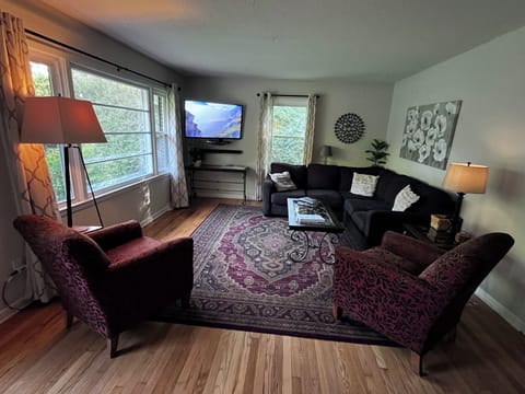 Enjoy a movie on the Smart TV or watch deer in the front yard.