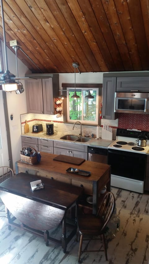 Kitchen view from loft stairs