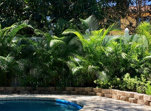 private landscaped yard is your own oasis
