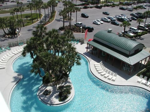 Lagoon Pool and Hangout Grill located between towers 2 and 3