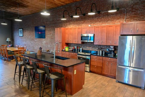 Massive modern kitchen with breakfast bar! 