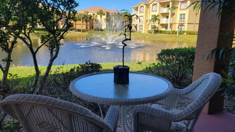 Beautiful lake and fountain amazing view from condo balcony/lanai