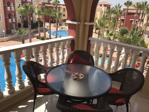 Balcony overlooking the complex 
