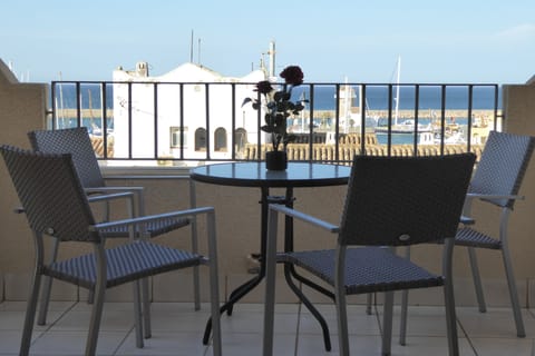 Balcony with marina view